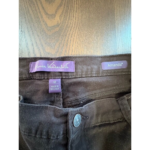 Gloria Vanderbilt Amanda STRETCH Womens Pants Size 12 Short Brown Jeans EUC - Picture 2 of 13